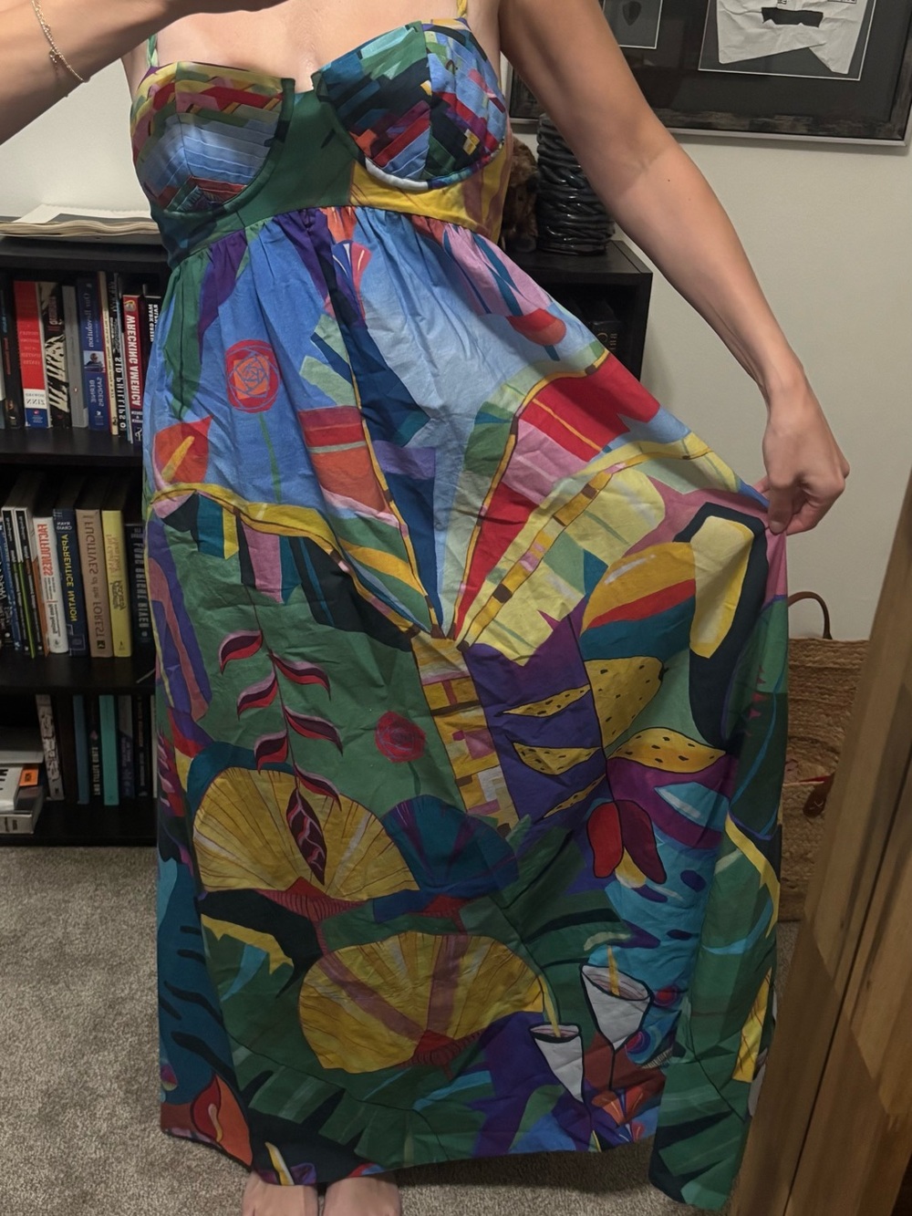 Farm Rio Vibrant Multicolor Tropical Maxi Dress - Picture 5 of 6